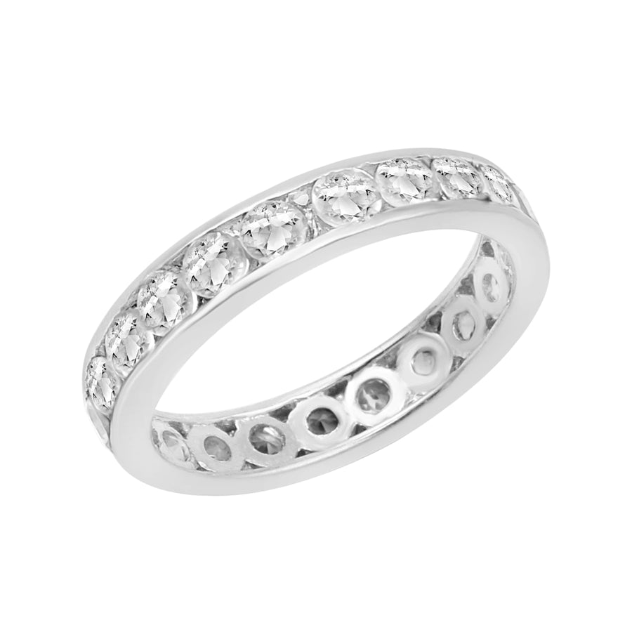 Moissanite Channel Set Design Ring  -Sterling Silver
