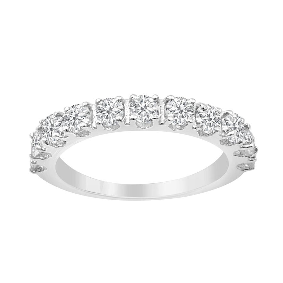 Moissanite Eternity Band Ring -Sterling Silver