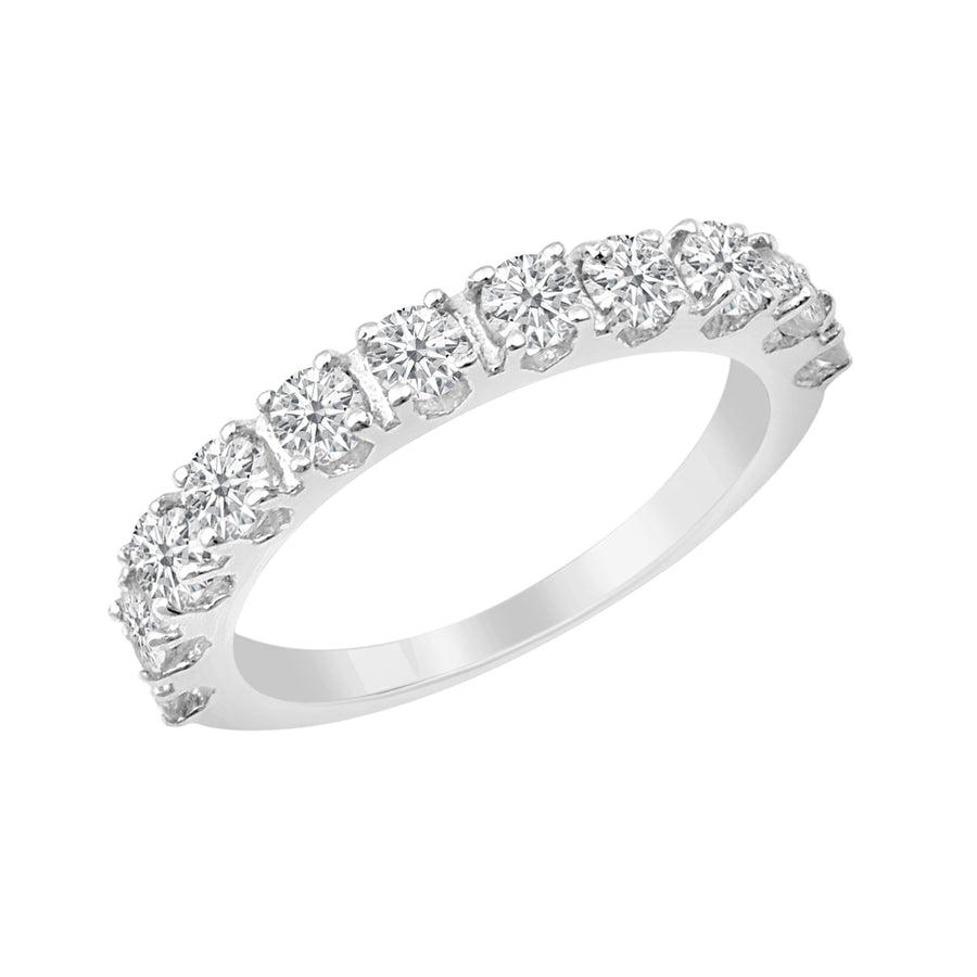 Moissanite Eternity Band Ring -Sterling Silver