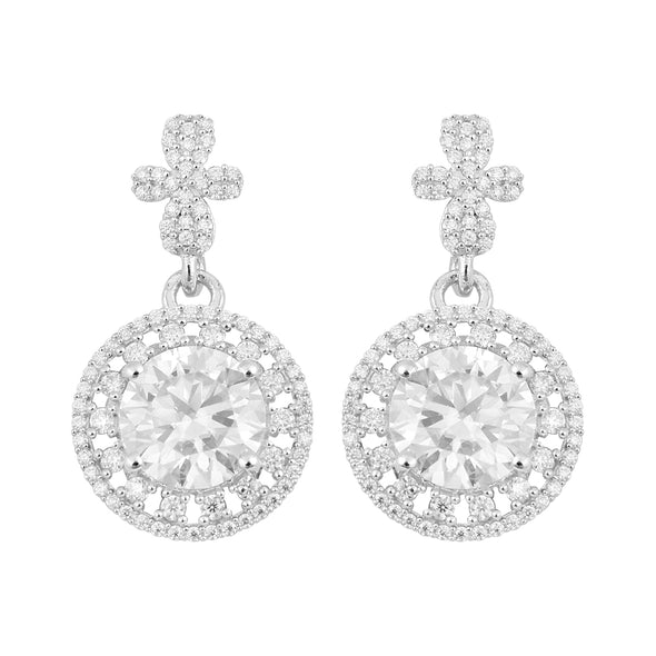 7.70Ctw Round Moissanite 925 Sterling Silver Elegant Bridal Dangle Earrings