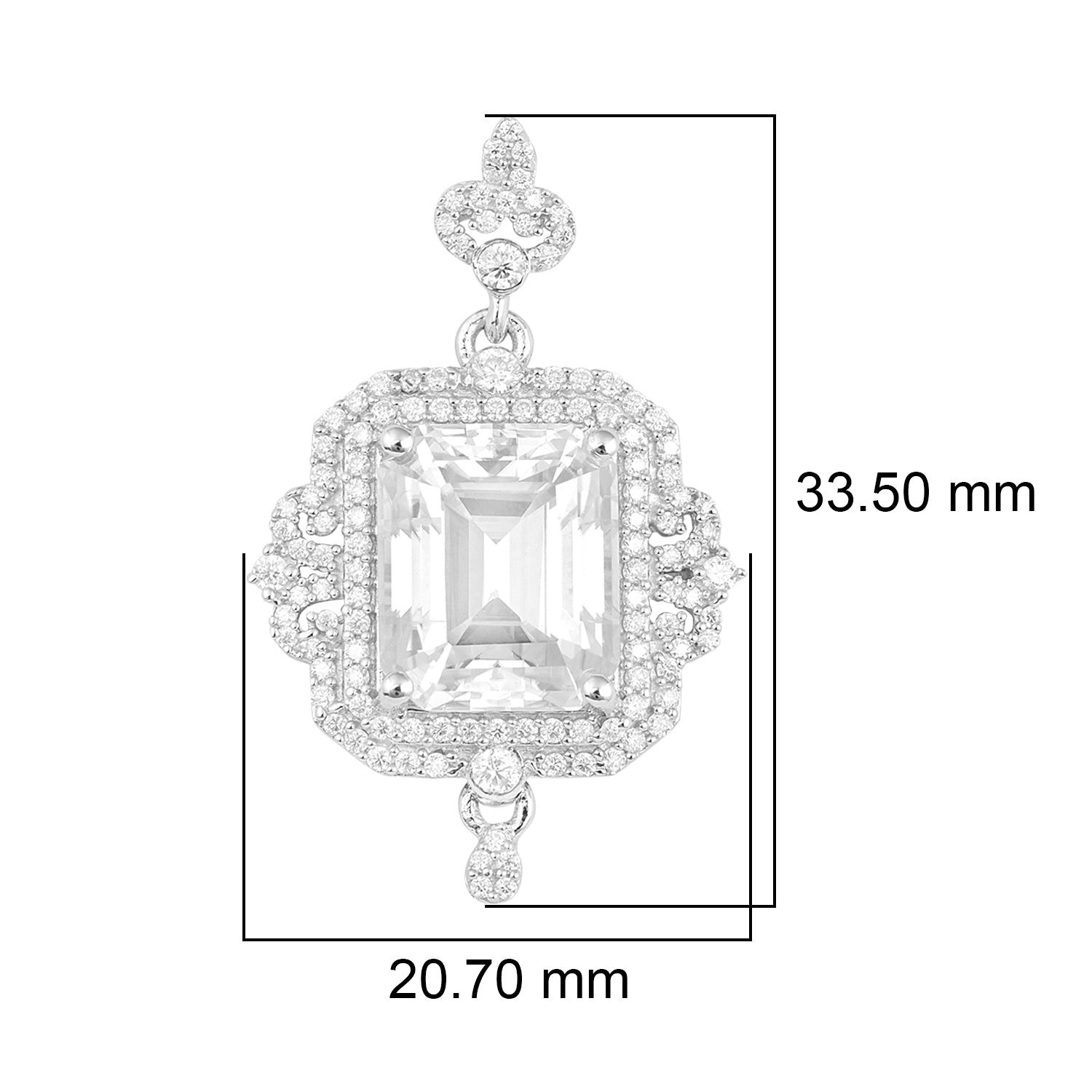 Moissanite Vintage Halo Design Drop Earrings – Sterling Silver