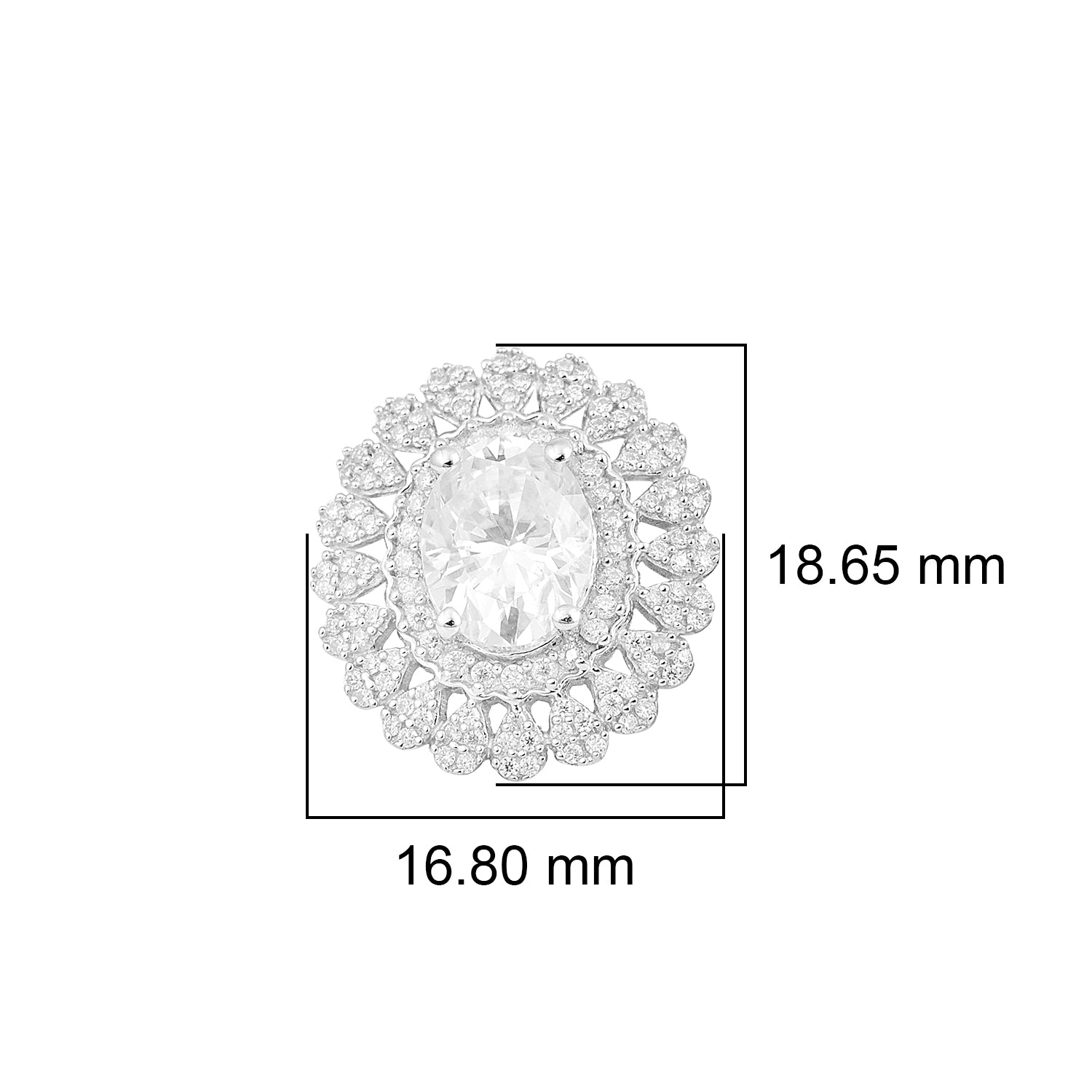 Moissanite Double Halo Designer Stud Earrings – Sterling Silver
