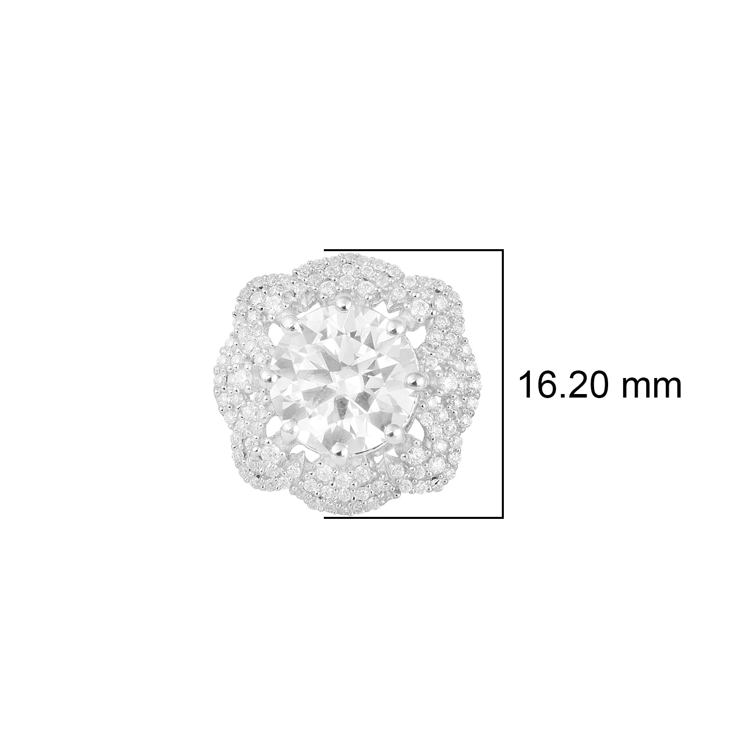 Moissanite  Sparkling Halo Studs - Sterling Silver