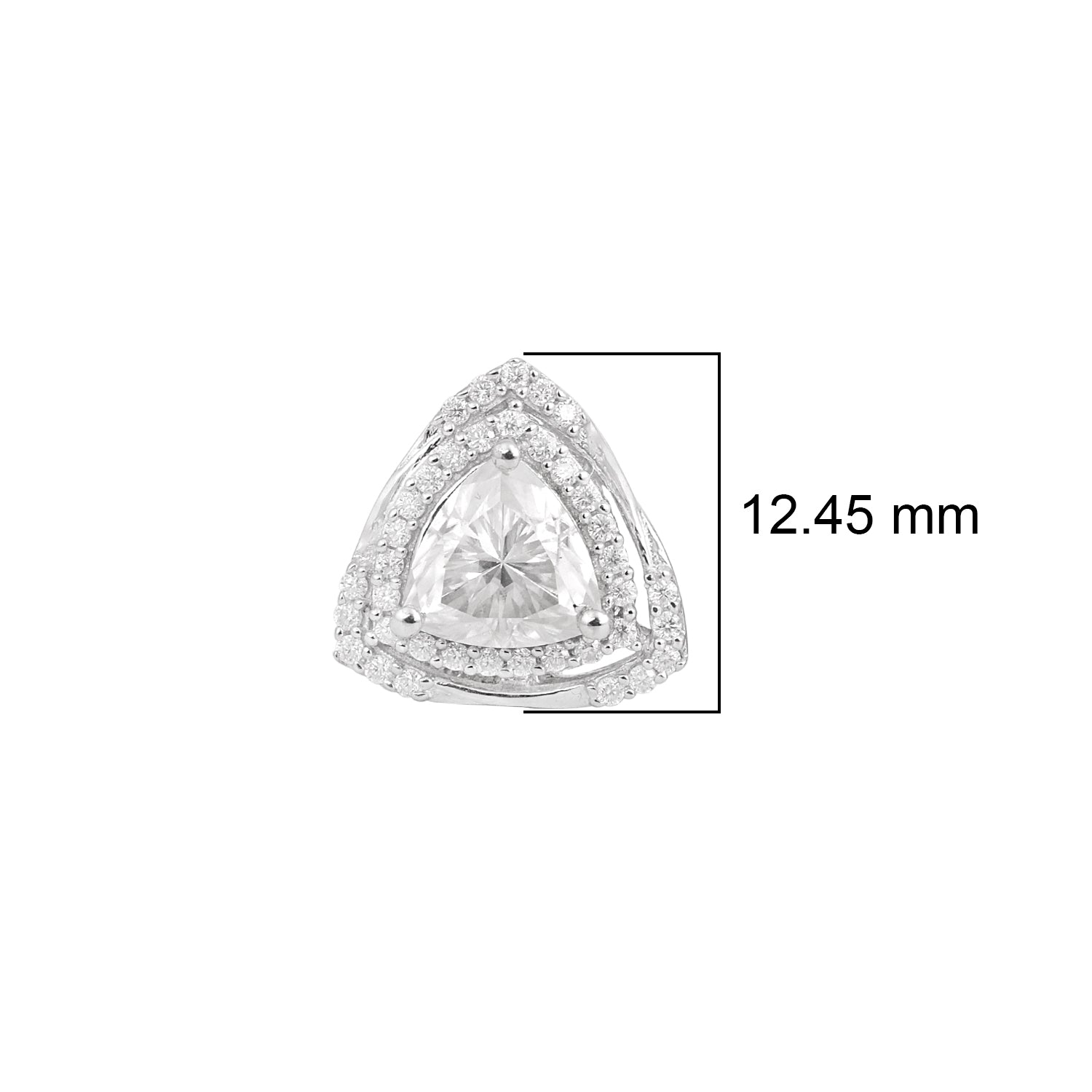 Moissanite Halo Stud Earrings – Sterling Silver