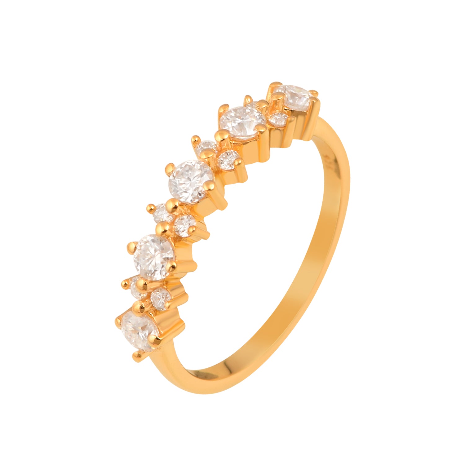 Moissanite Modern Graduated Eternity Band Ring – Sterling Silver