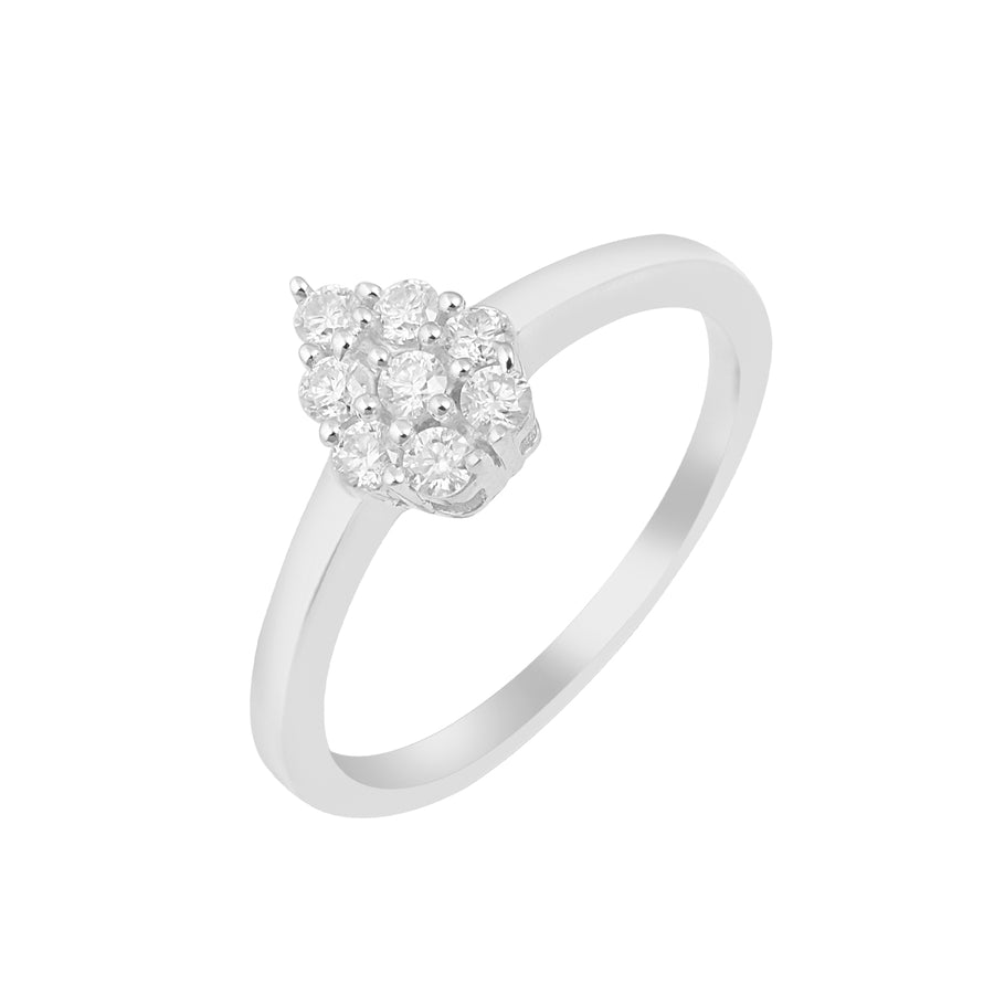 Moissanite Delicate Floral Ring – Sterling Silver