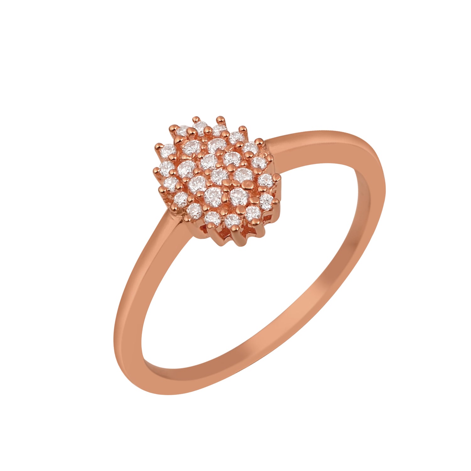 Moissanite Cluster Everyday Sparkle Ring – Sterling Silver