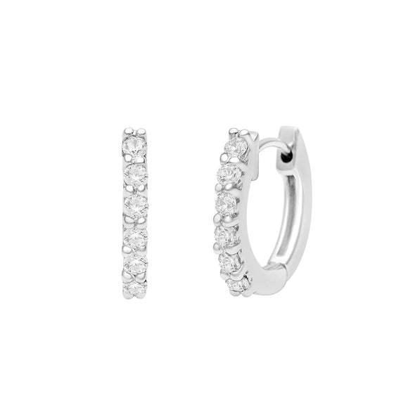 925 Sterling Silver Tiny Cubic Zirconia Small Huggie Hoop Earrings Tiny Elegant Round Jewelry For Children's