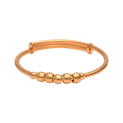 Gold Plated Beads Bangle For Kids Jewelry 925 Sterling Silver Elegant Adjustable Bangles