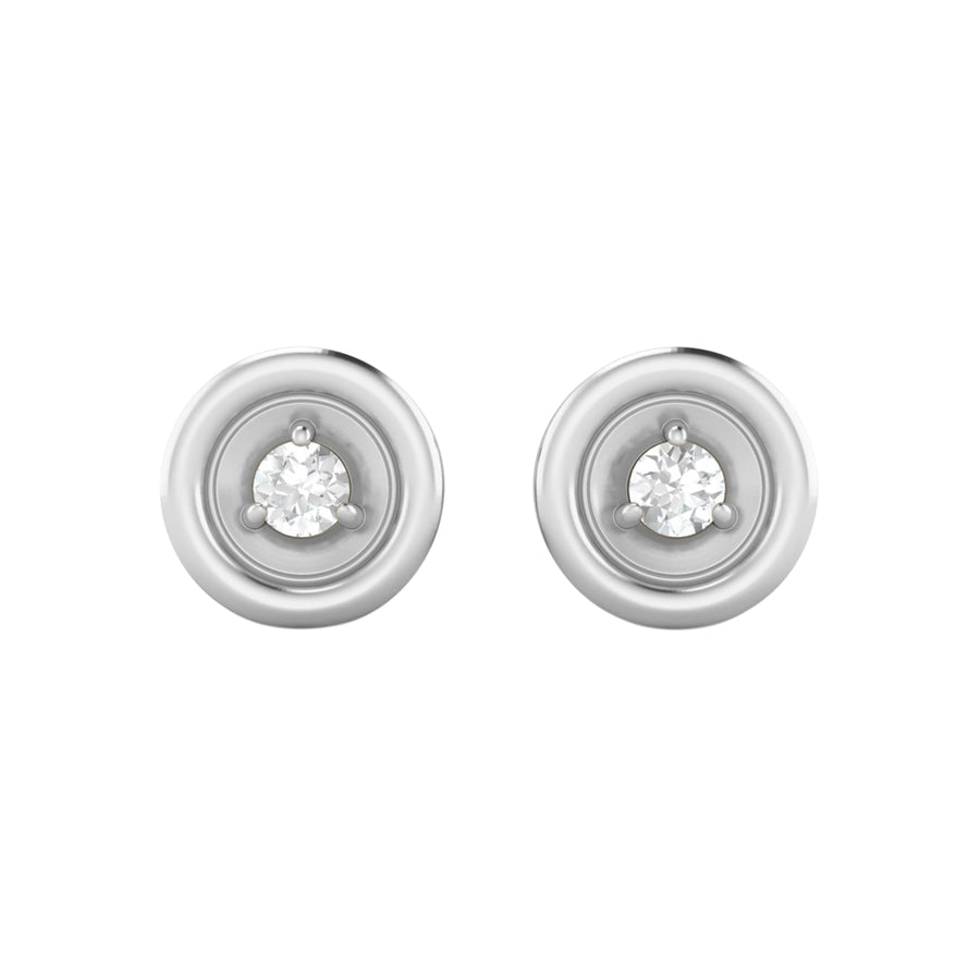 Moissanite Minimalist Bezel Stud Earring – Sterling Silver