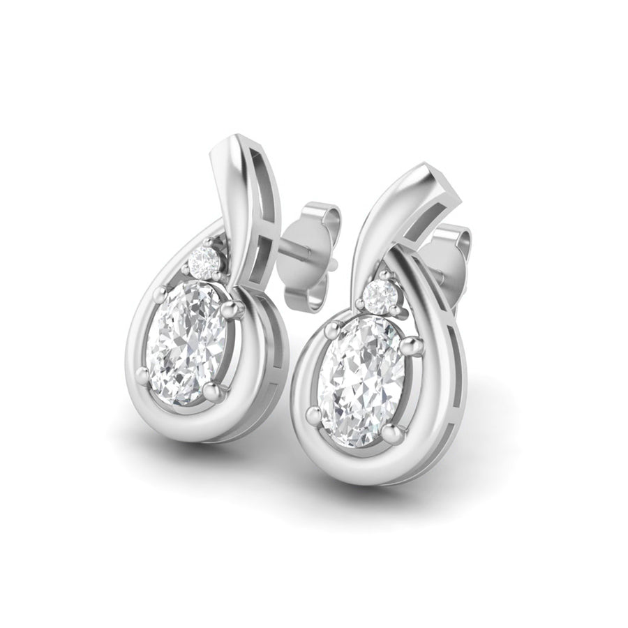 Moissanite Teardrop Twist Design Earrings – Sterling Silver