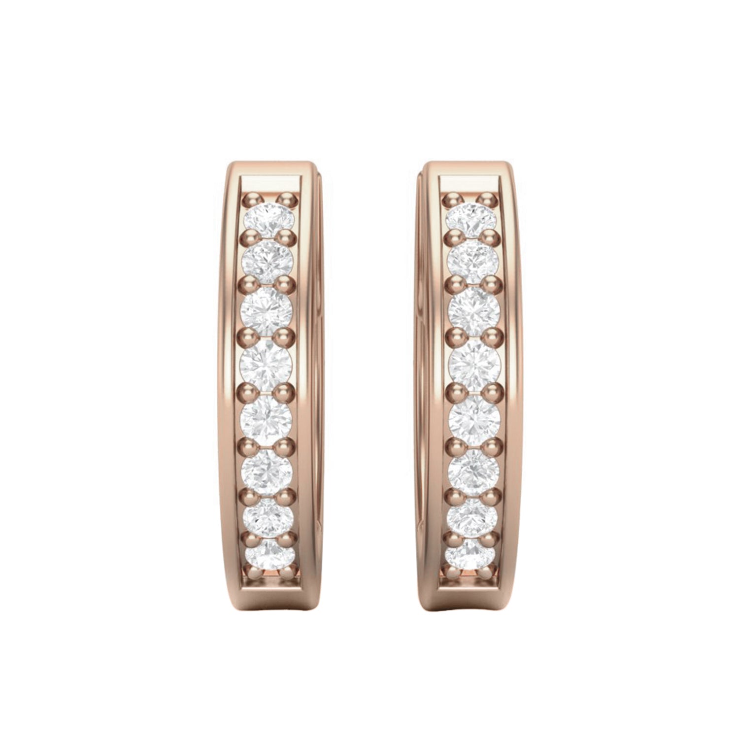 Classic Channel Set Moissanite Hoop Earrings – Sterling Silver