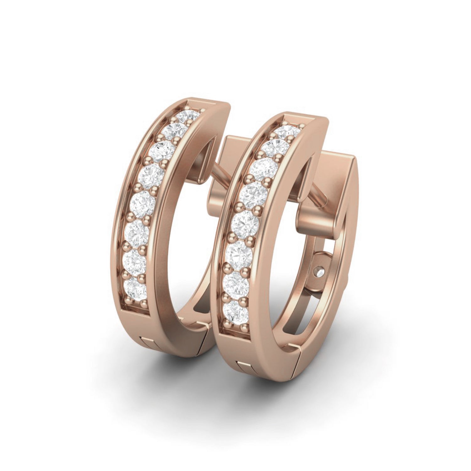 Classic Channel Set Moissanite Hoop Earrings – Sterling Silver