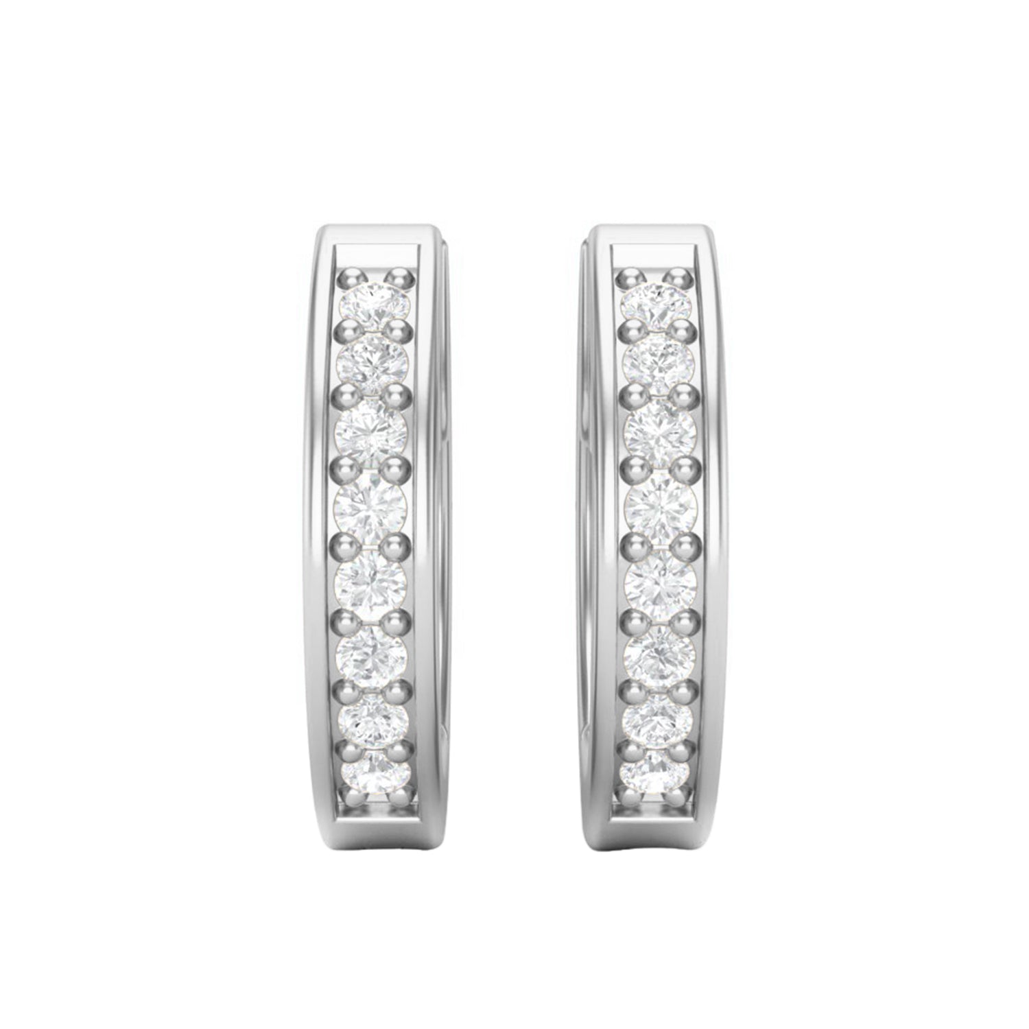 Classic Channel Set Moissanite Hoop Earrings – Sterling Silver