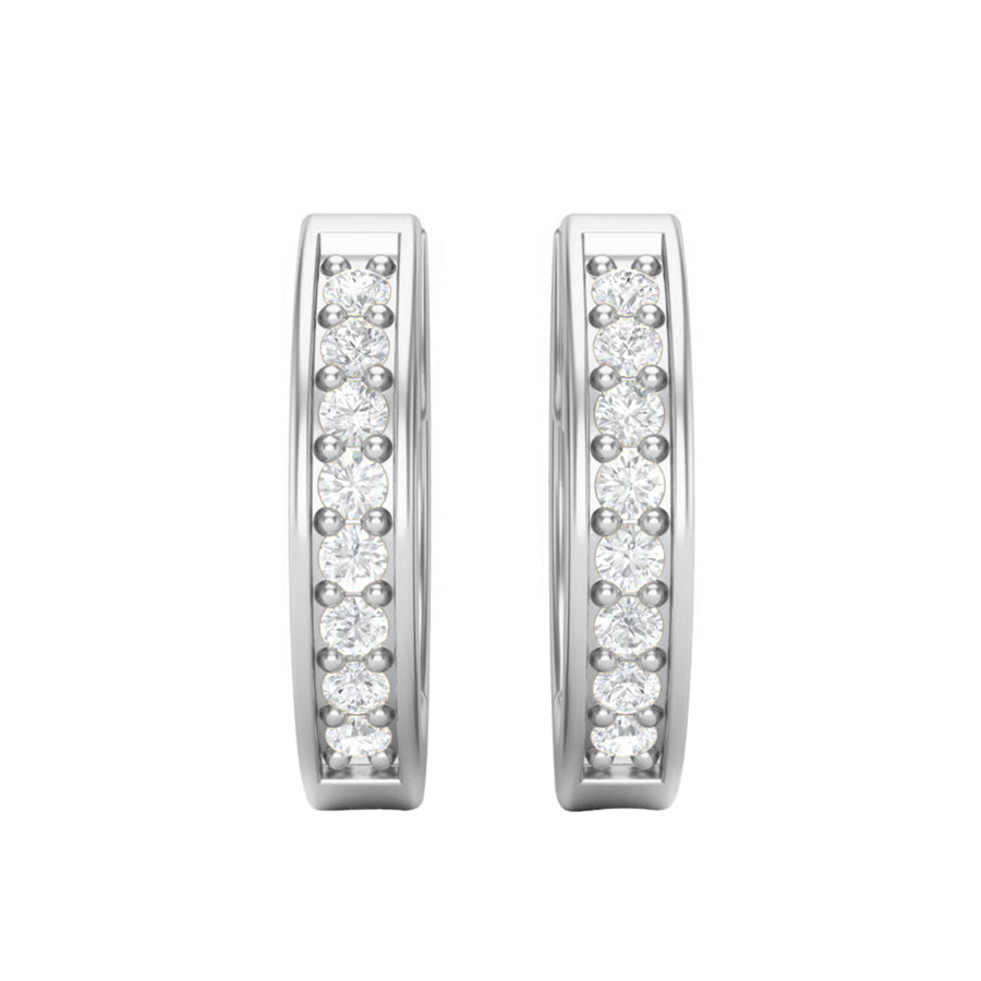 Classic Channel Set Moissanite Hoop Earrings – Sterling Silver