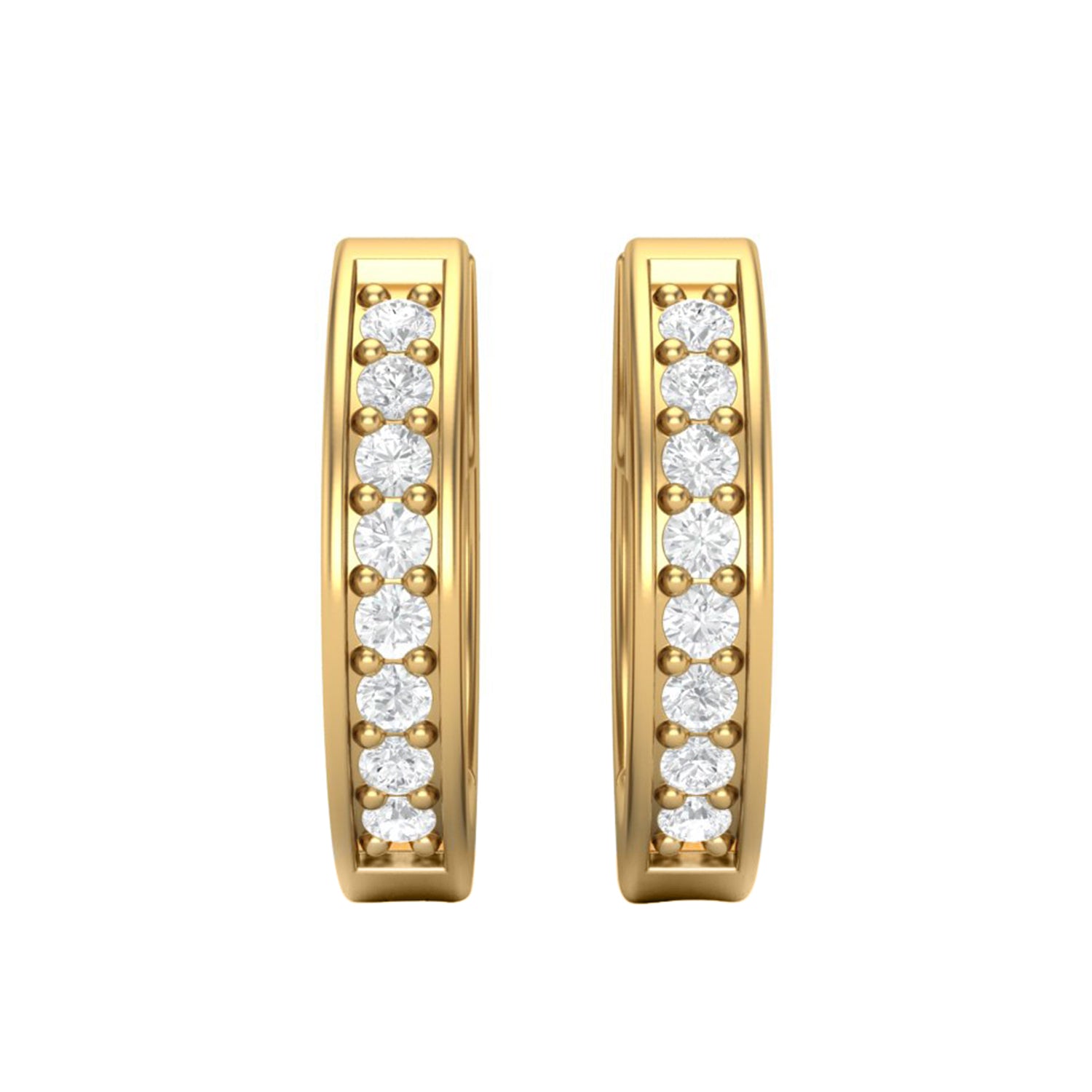 Classic Channel Set Moissanite Hoop Earrings – Sterling Silver
