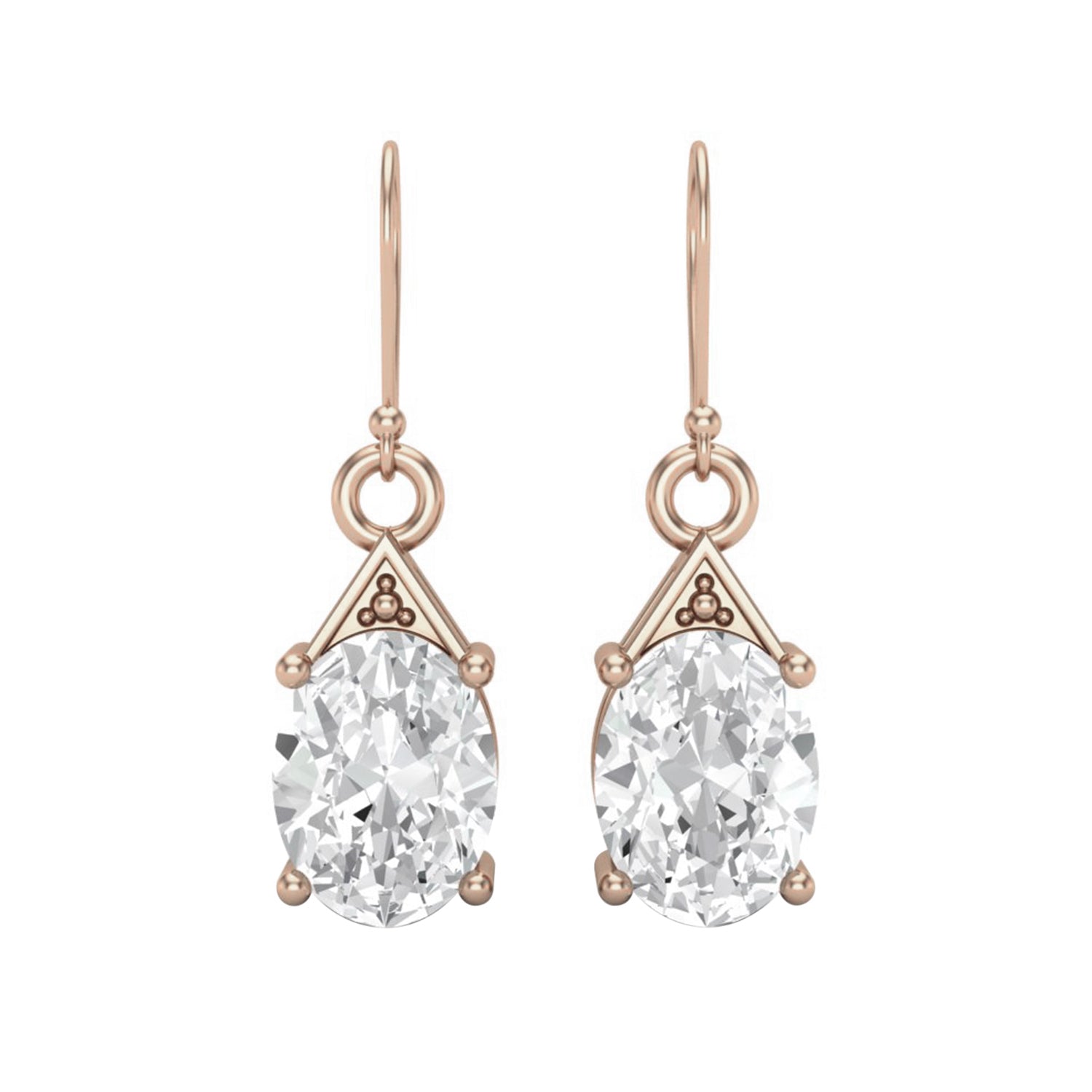 Moissanite Vintage-Inspired Drop Earrings – Sterling Silver