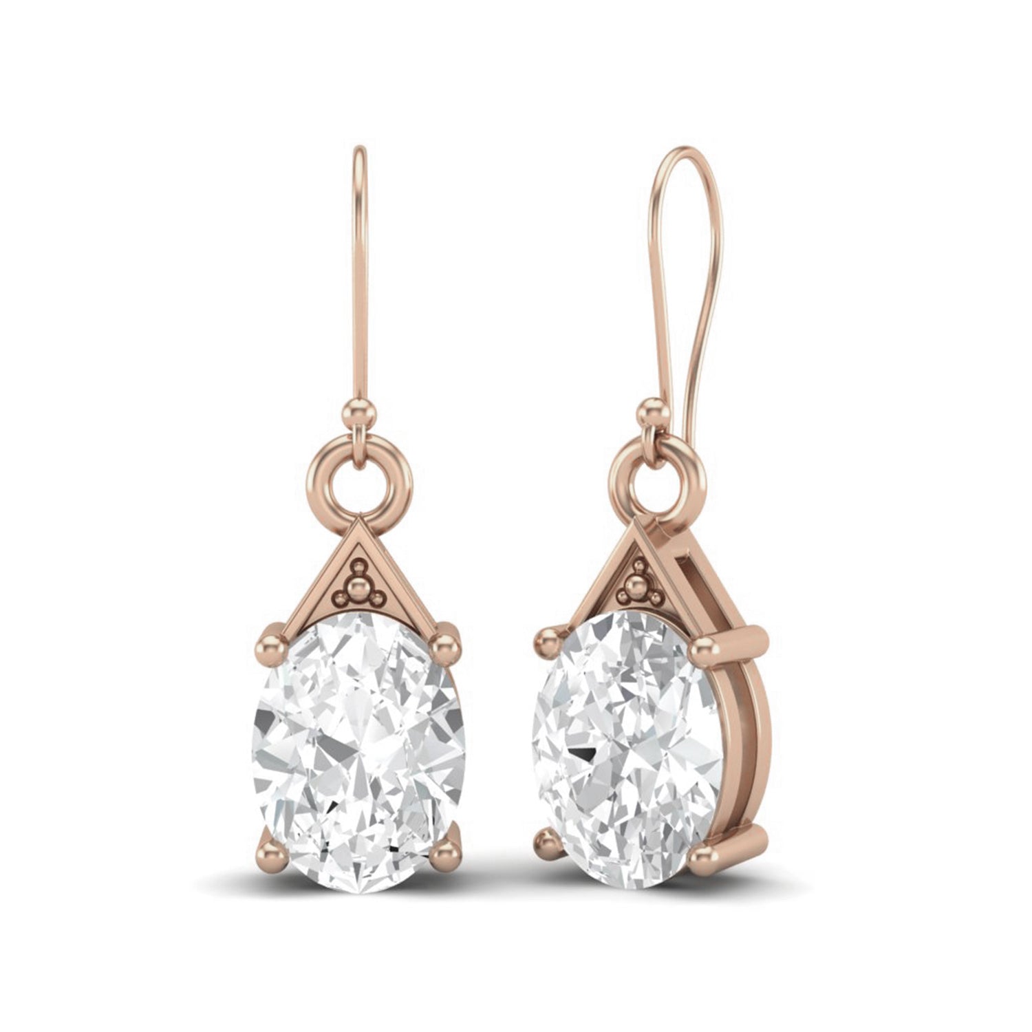 Moissanite Vintage-Inspired Drop Earrings – Sterling Silver