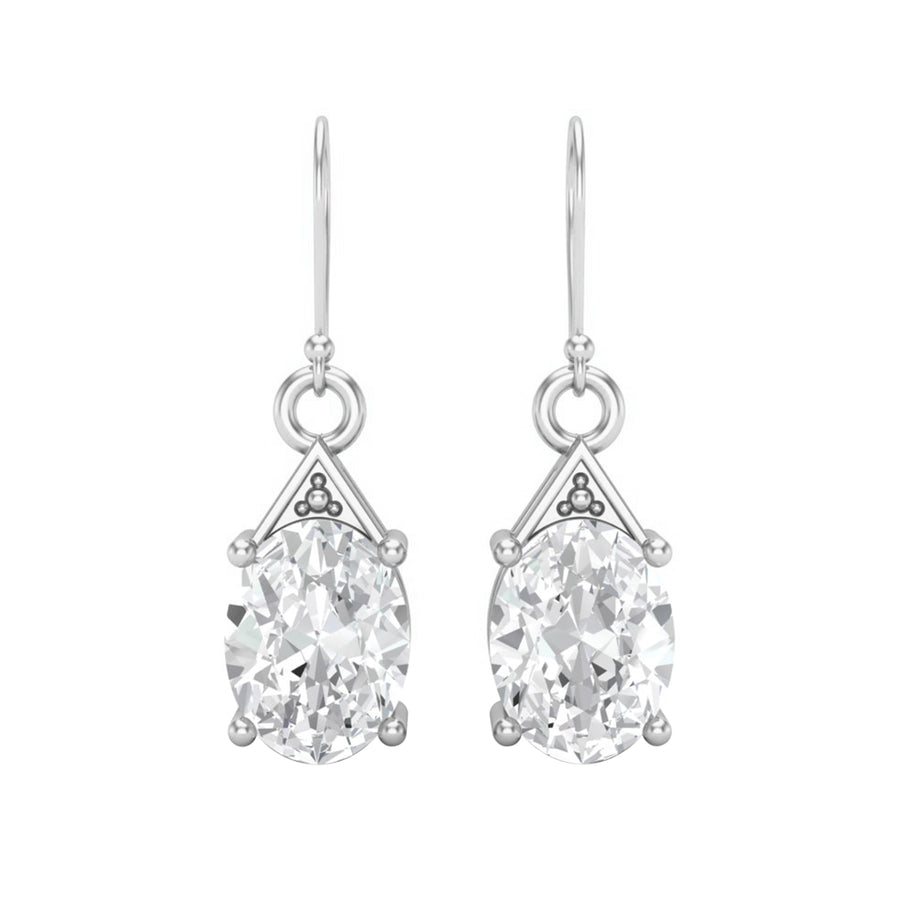 Moissanite Vintage-Inspired Drop Earrings – Sterling Silver