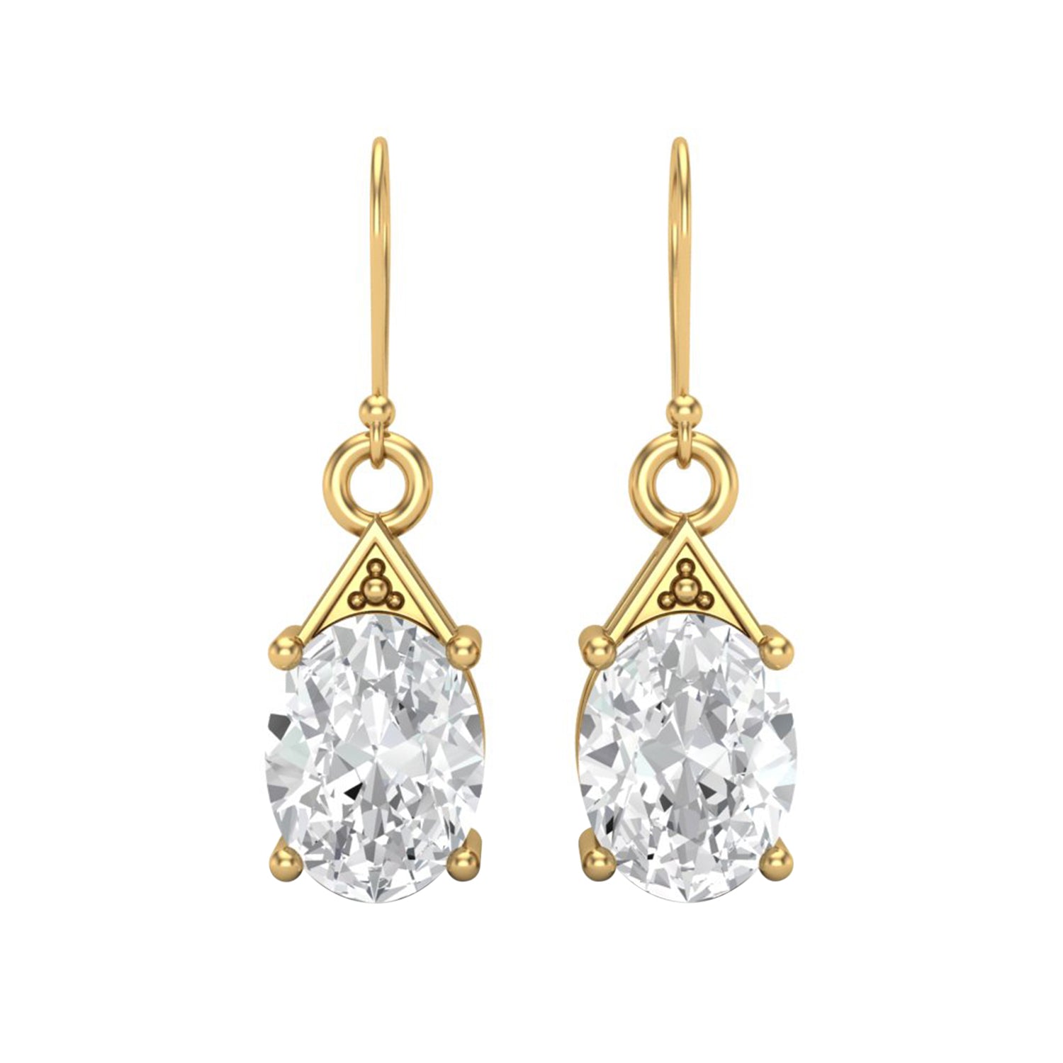 Moissanite Vintage-Inspired Drop Earrings – Sterling Silver