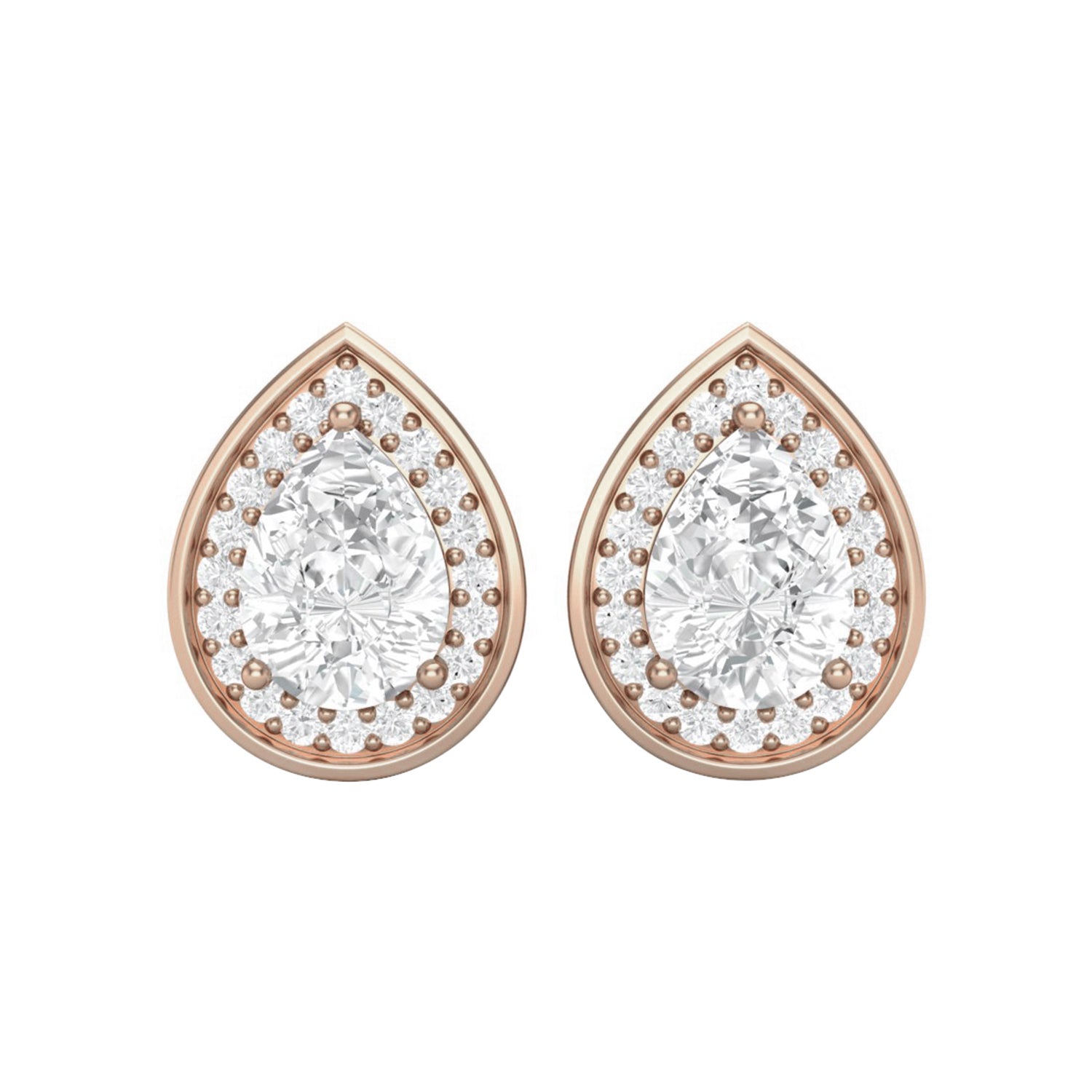 Pear Shape Moissanite Stud Earrings – Sterling Silver