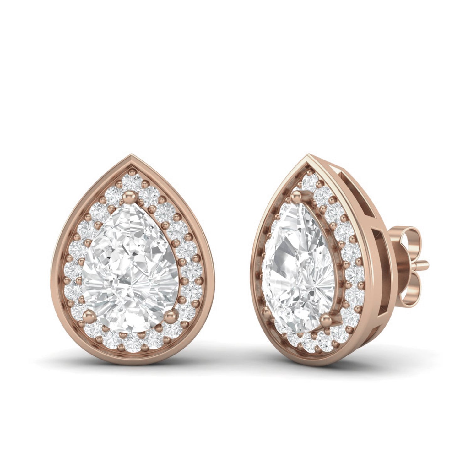 Pear Shape Moissanite Stud Earrings – Sterling Silver