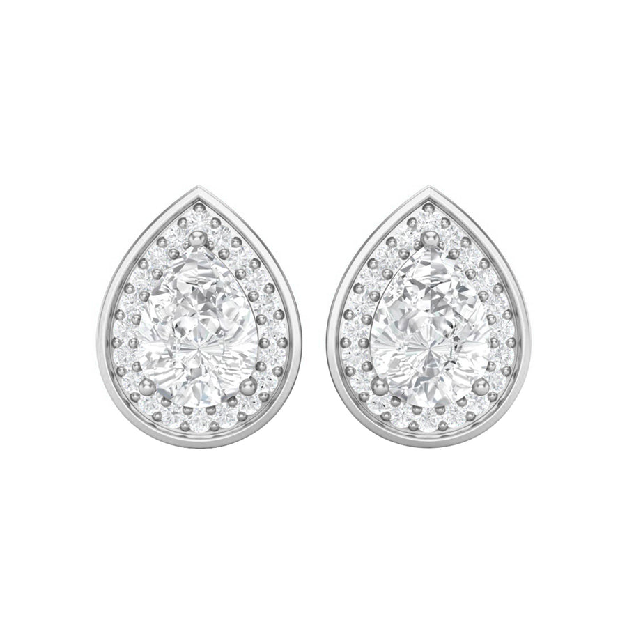Pear Shape Moissanite Stud Earrings – Sterling Silver