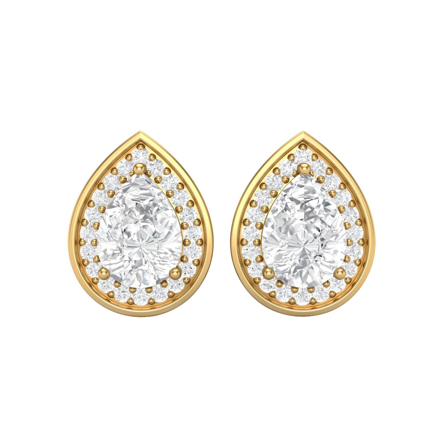 Pear Shape Moissanite Stud Earrings – Sterling Silver