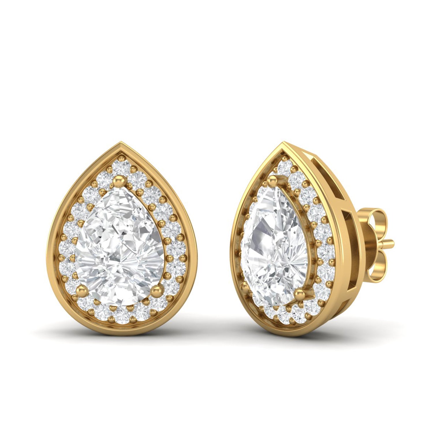 Pear Shape Moissanite Stud Earrings – Sterling Silver