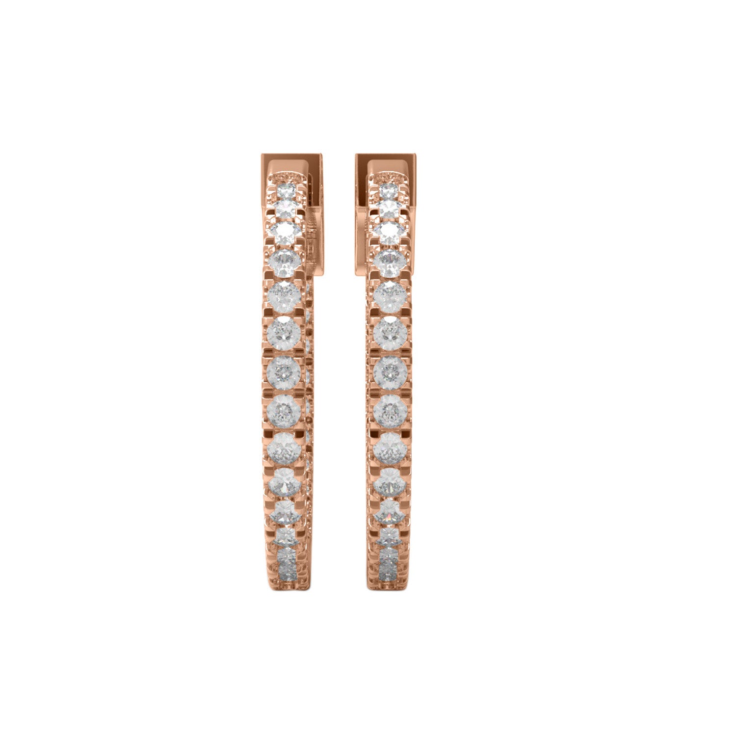 Moissanite Classic Inside Out Hoop Earrings – Sterling Silver