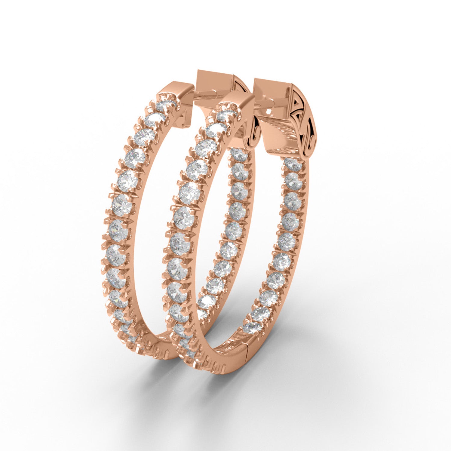 Moissanite Classic Inside Out Hoop Earrings – Sterling Silver