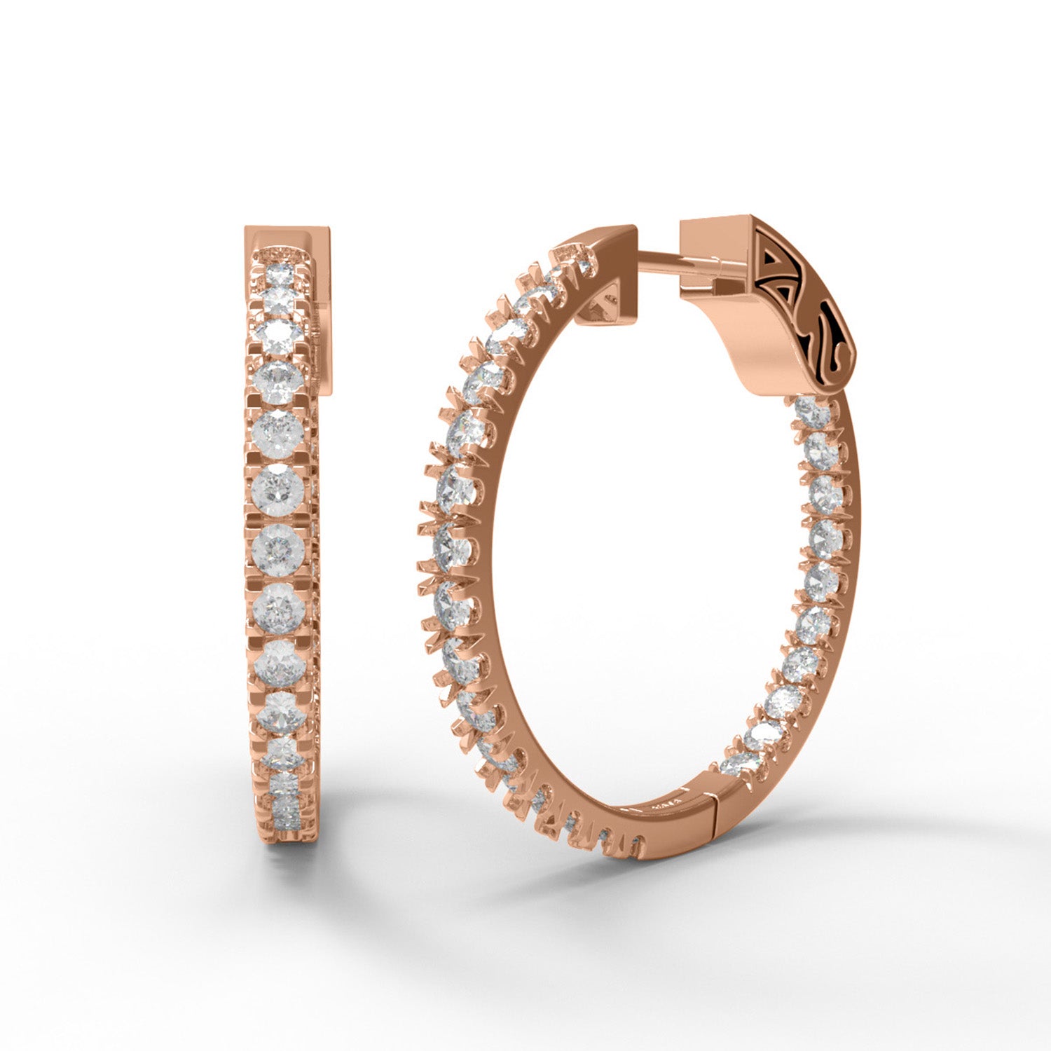 Moissanite Classic Inside Out Hoop Earrings – Sterling Silver