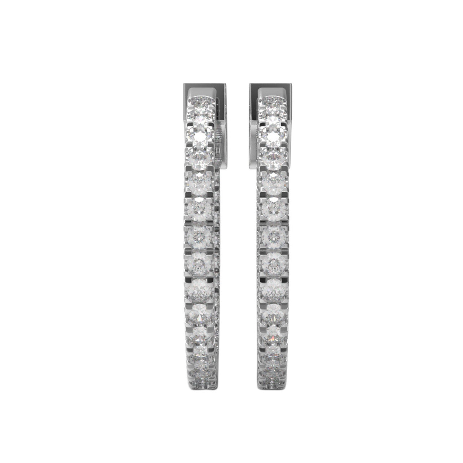 Moissanite Classic Inside Out Hoop Earrings – Sterling Silver