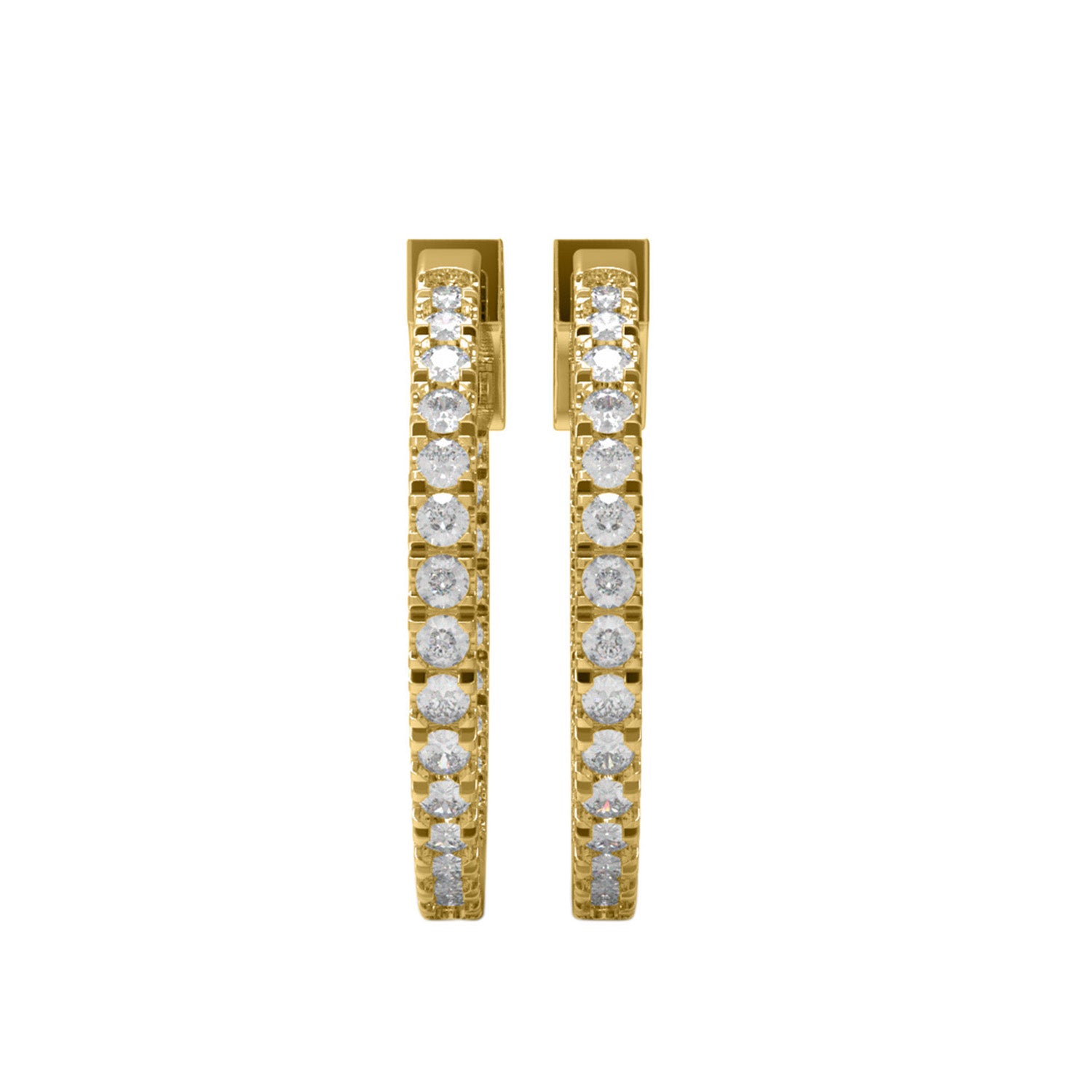 Moissanite Classic Inside Out Hoop Earrings – Sterling Silver