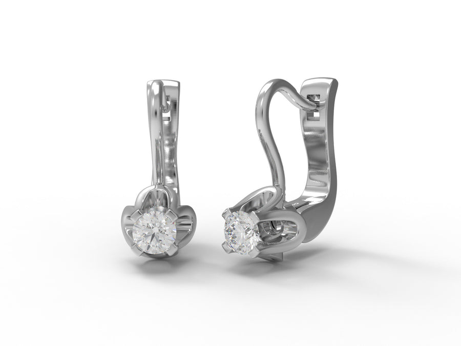 Moissanite Elegant Petal Prong Drop Earrings – Sterling Silver
