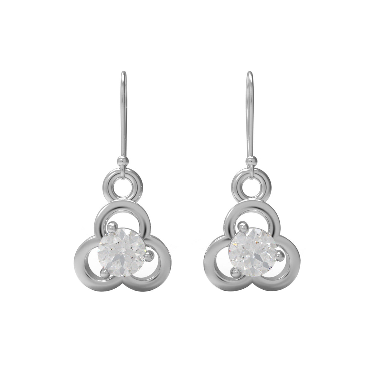 Moissanite Elegant Openwork Drop Earrings - Sterling Silver
