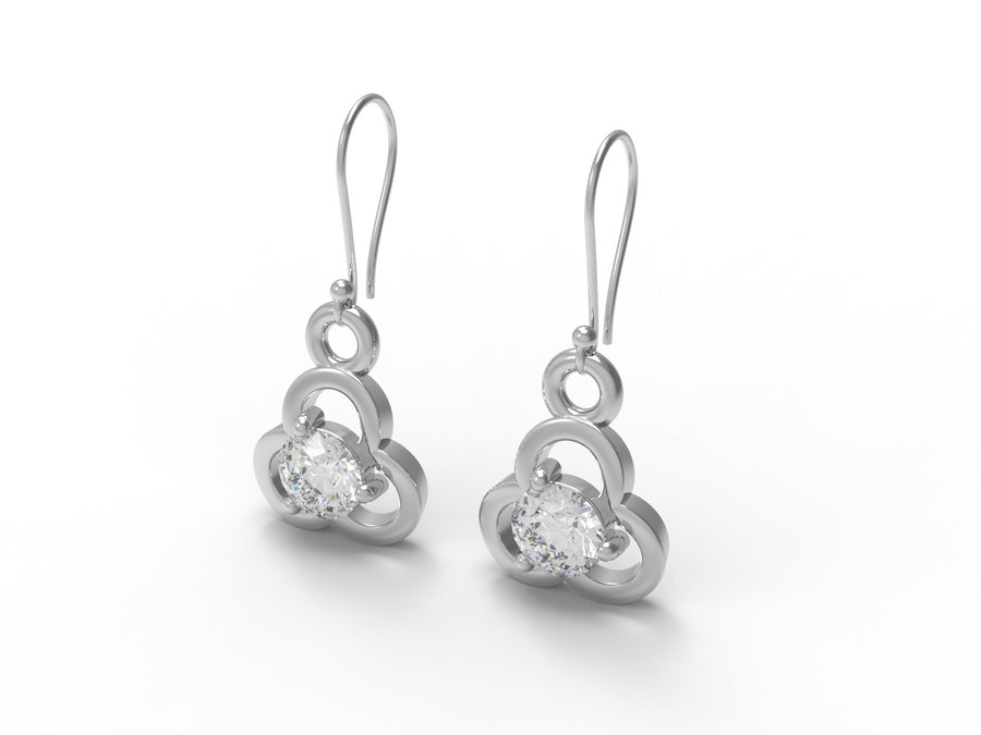 Moissanite Elegant Openwork Drop Earrings - Sterling Silver