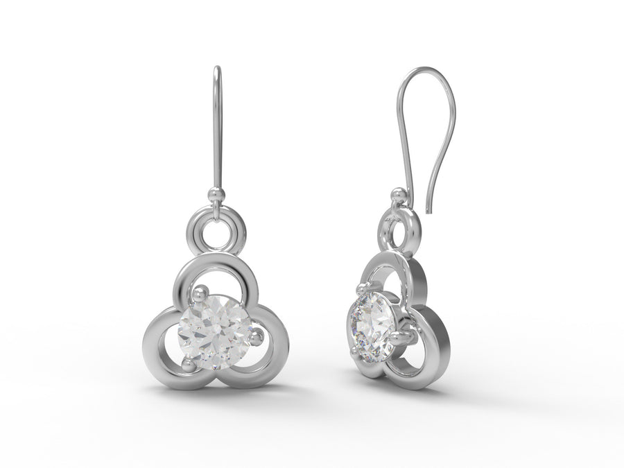 Moissanite Elegant Openwork Drop Earrings - Sterling Silver