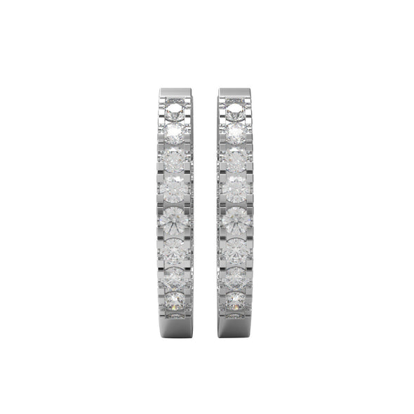 0.90 Ct Round Moissanite 925 Sterling Silver Huggie Hoops Earrings For Women