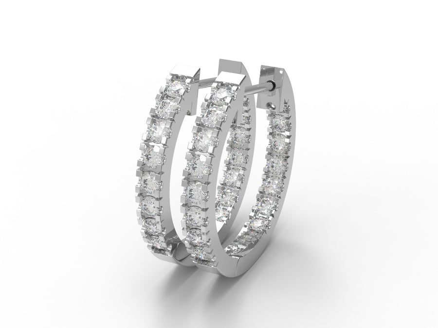 Inside-Out Moissanite Hoop Earrings – Sterling Silver