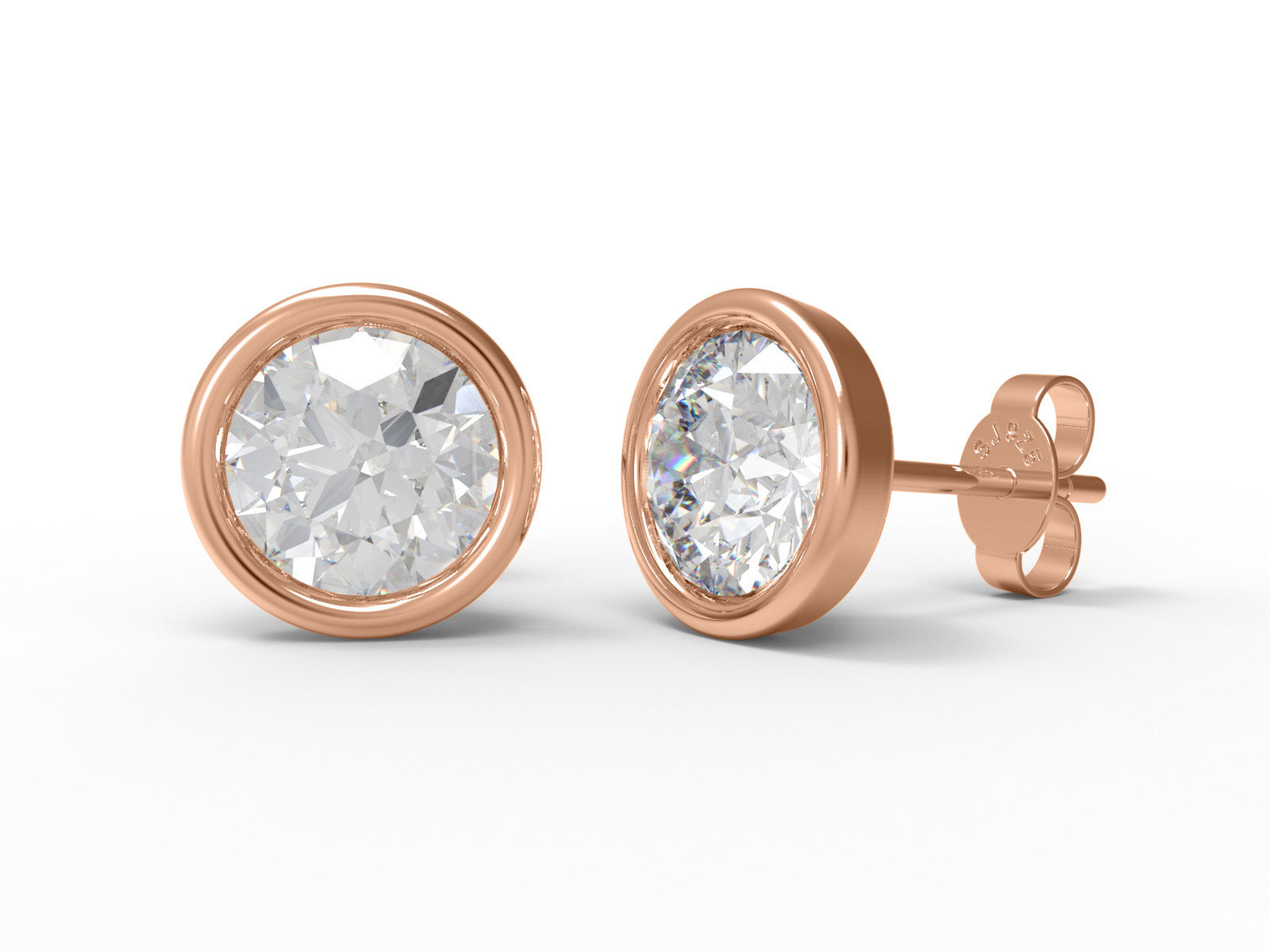 Moissanite Round Solitaire Stud - Sterling Silver