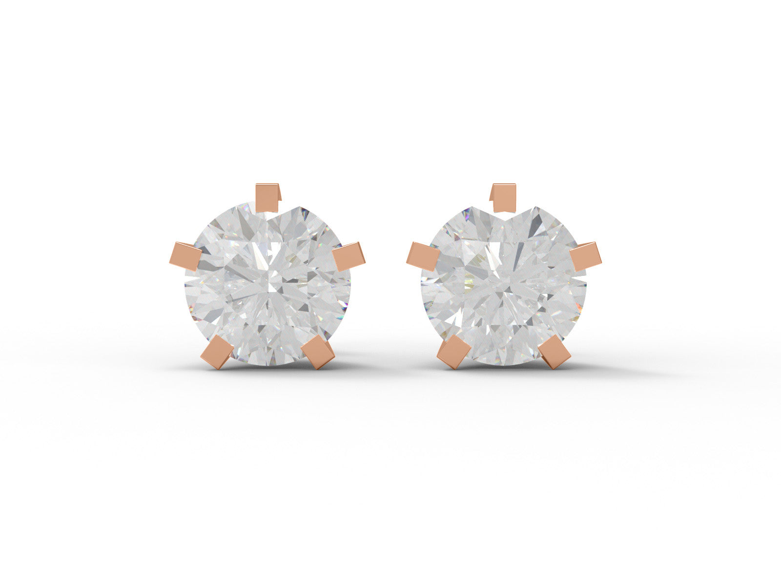 Moissanite Classic 4-Prong Round Stud Earrings - Sterling Silver