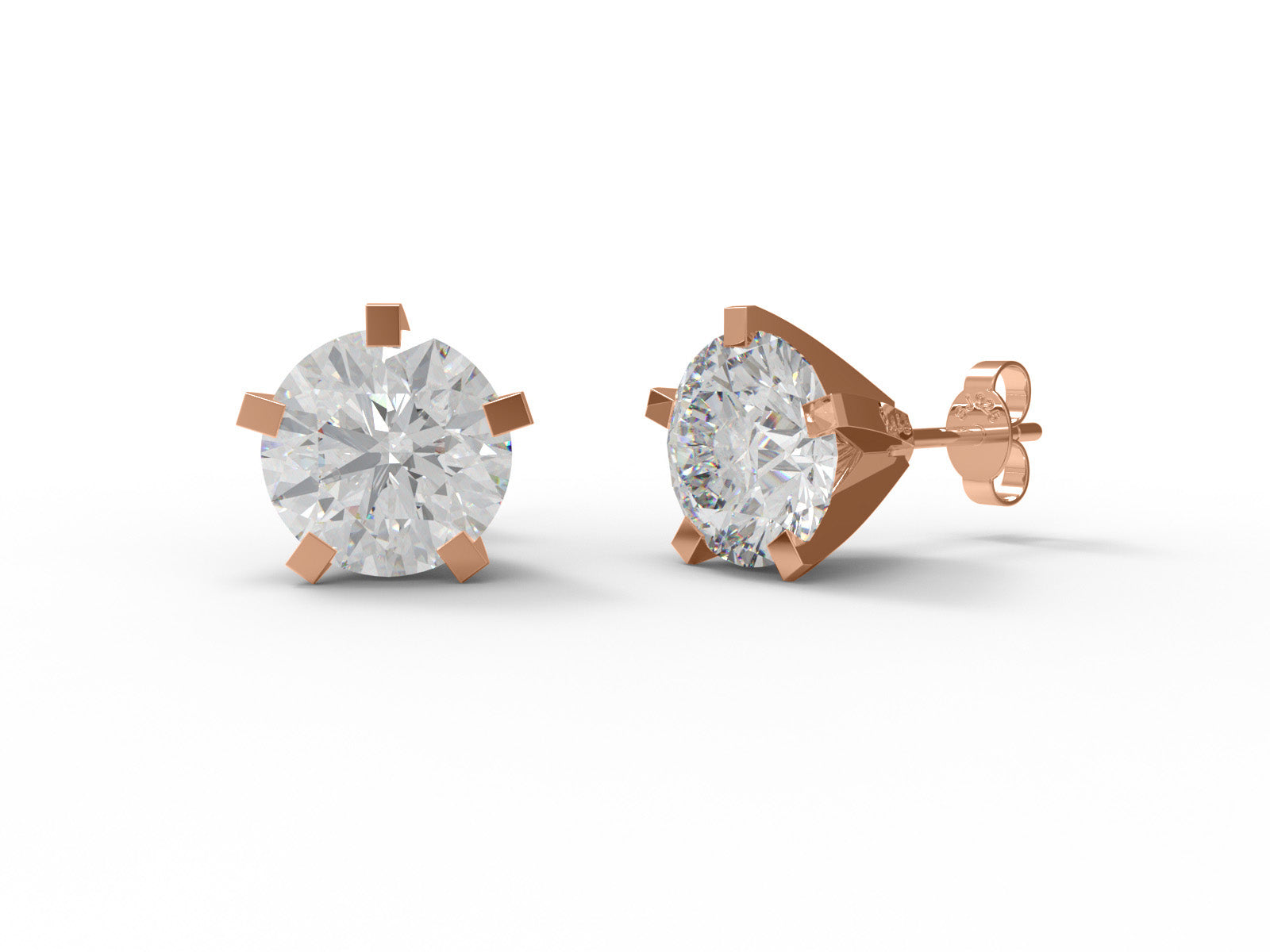 Moissanite Classic 4-Prong Round Stud Earrings - Sterling Silver