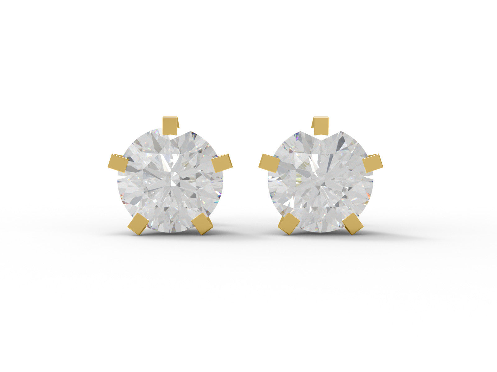 Moissanite Classic 4-Prong Round Stud Earrings - Sterling Silver