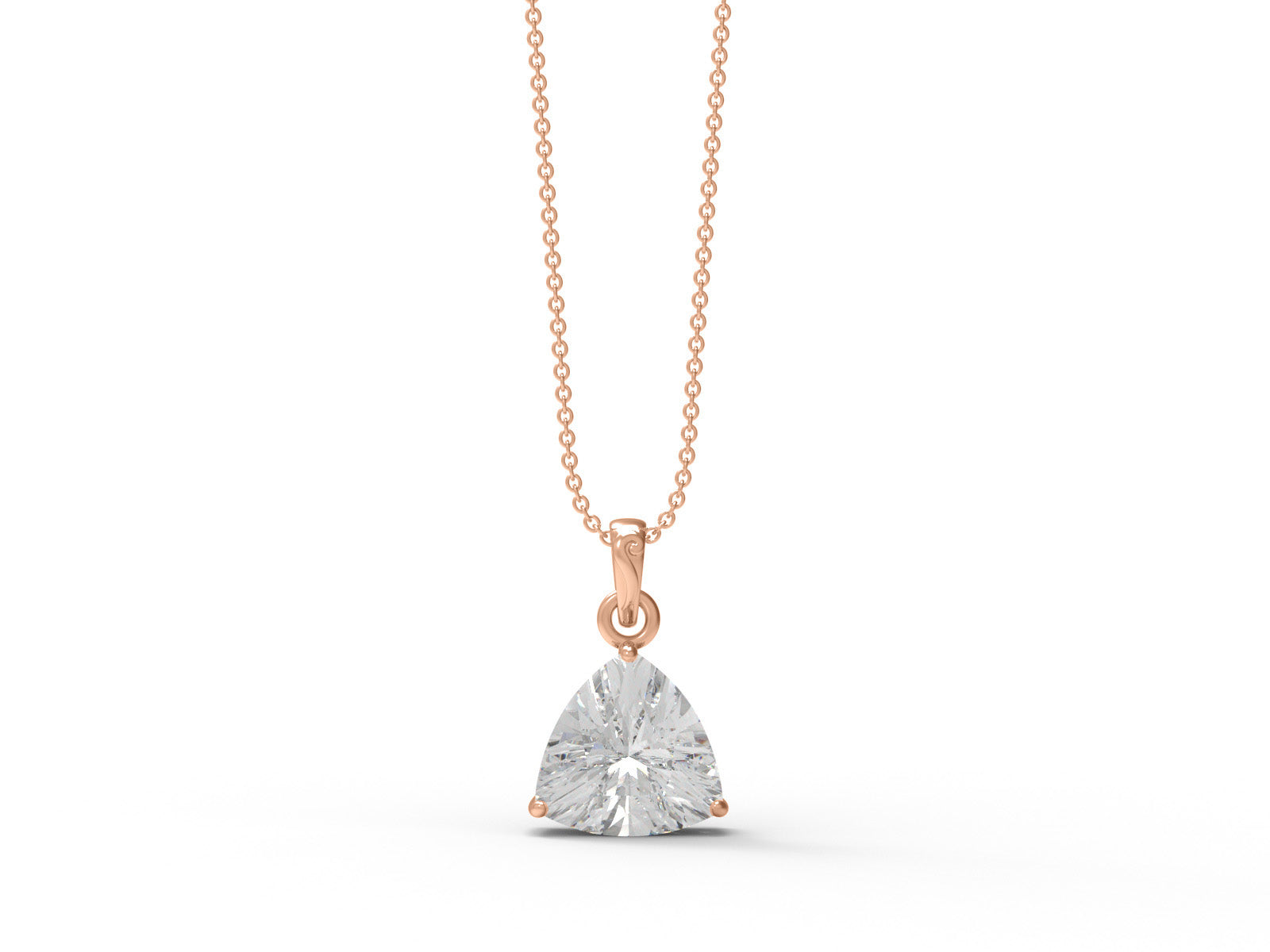 Moissanite Trillion Cut Solitaire Necklace - Sterling Silver