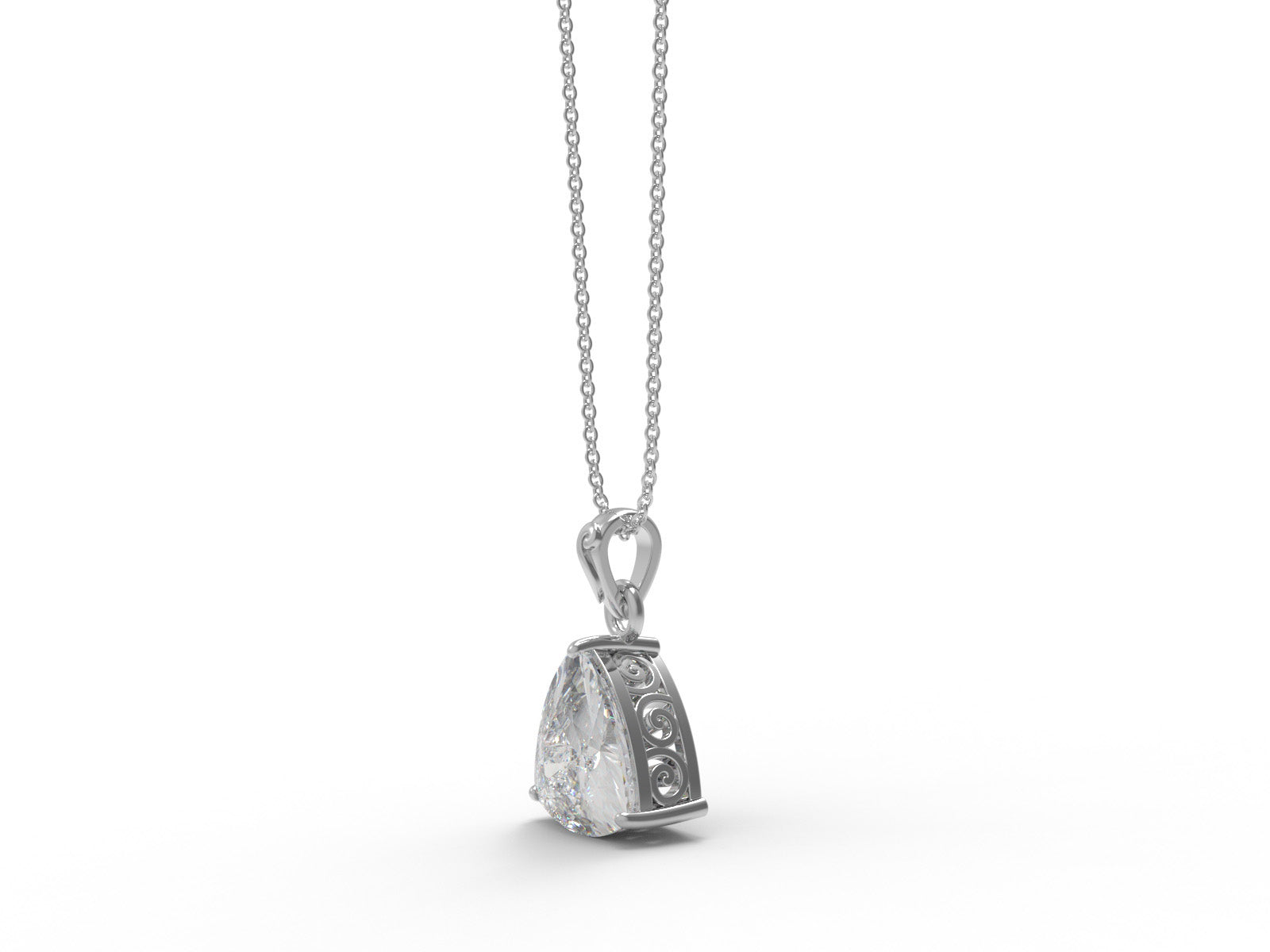 Moissanite Trillion Cut Solitaire Necklace - Sterling Silver