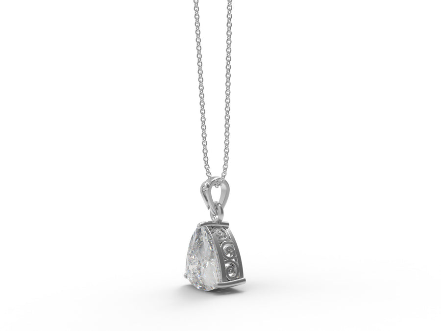 Moissanite Trillion Cut Solitaire Necklace - Sterling Silver
