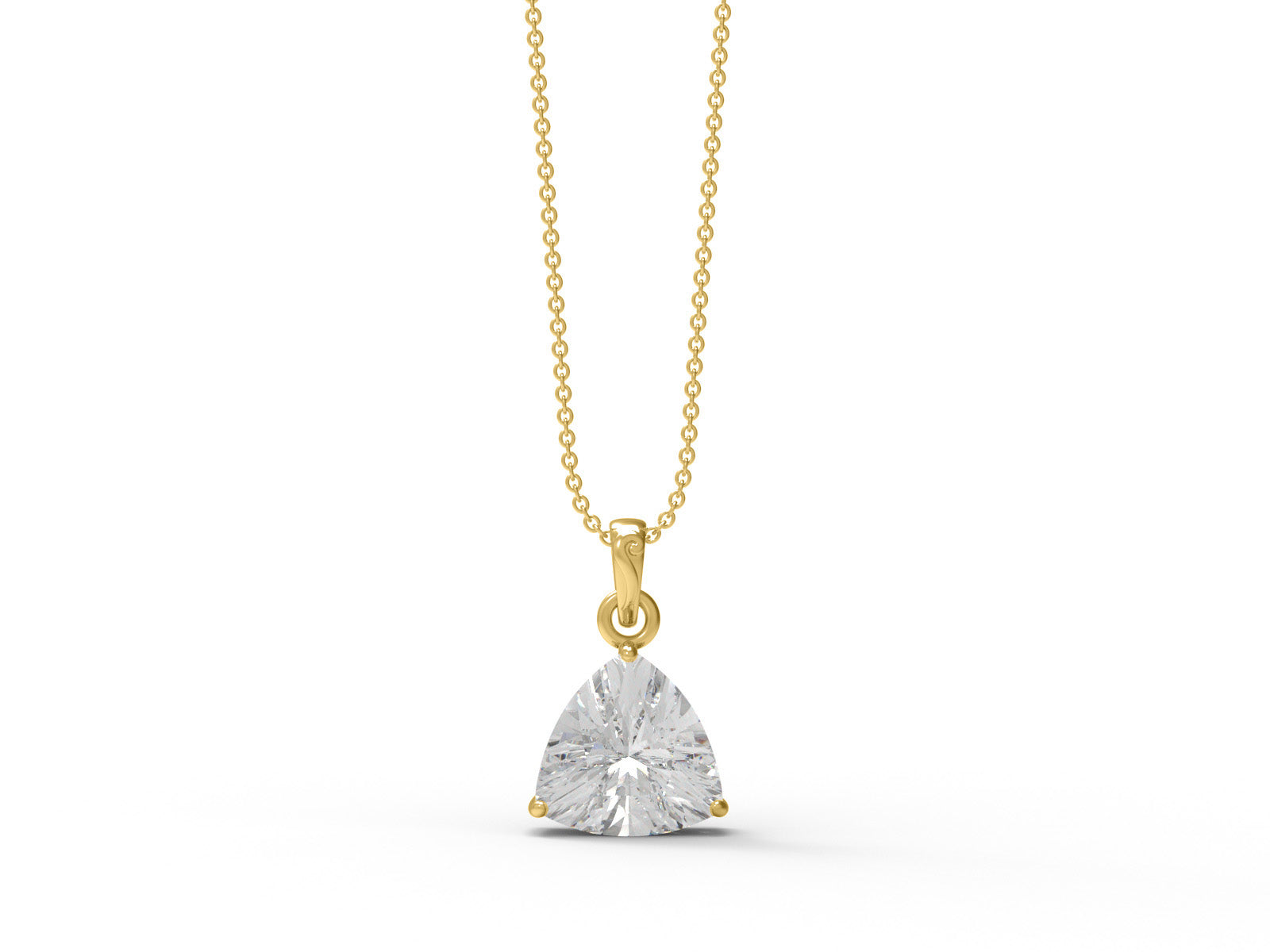 Moissanite Trillion Cut Solitaire Necklace - Sterling Silver