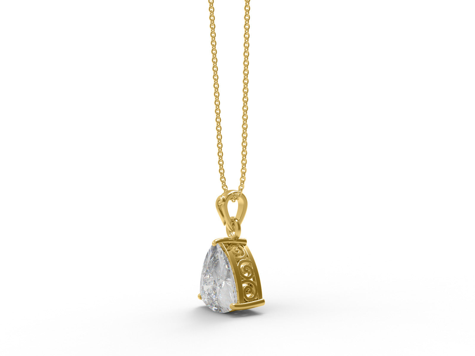Moissanite Trillion Cut Solitaire Necklace - Sterling Silver
