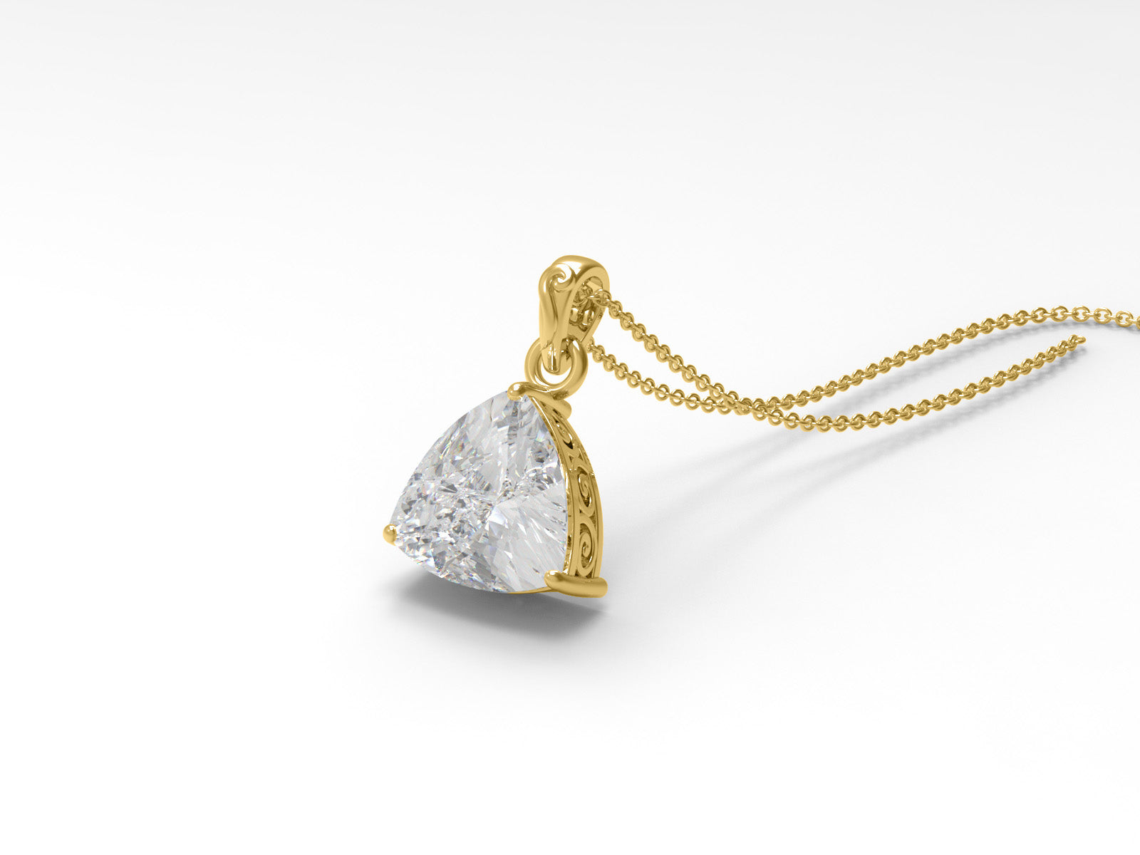 Moissanite Trillion Cut Solitaire Necklace - Sterling Silver